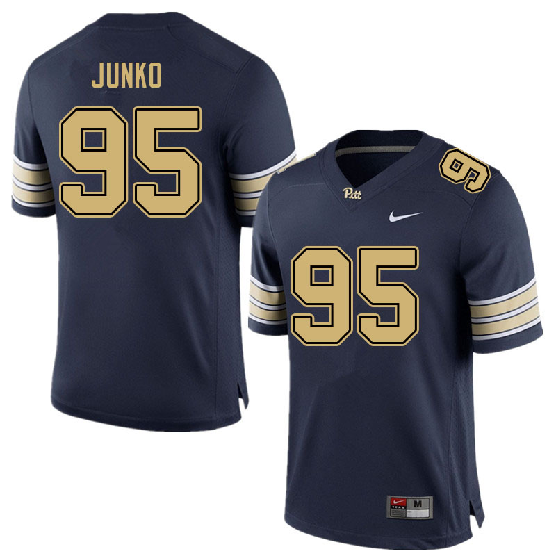 Men #95 Caleb Junko Pitt Panthers College Football Jerseys Sale-Navy